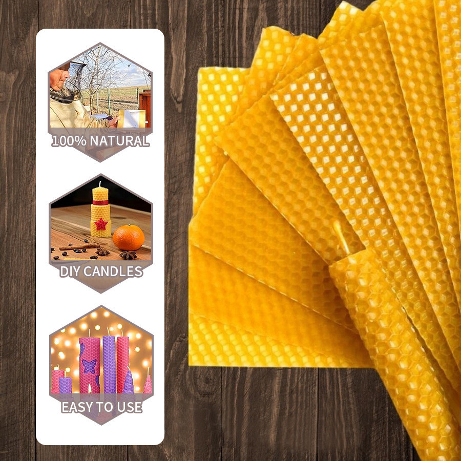 Beeswax Taper Candle - 10/20/30pcs Fogli di Cera D'api Naturale