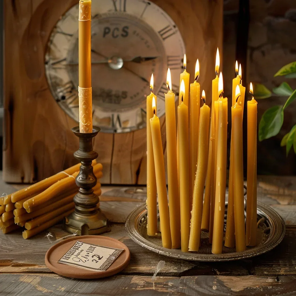 25 PZ/1 PACCHETTO Candela Hanu - Beeswax Taper Candle recensione e prezzo